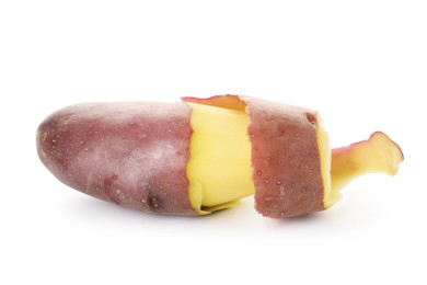 Photo of Raw red potato with peel isolated on white