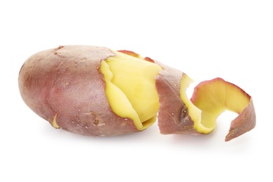 Photo of Raw red potato with peel isolated on white
