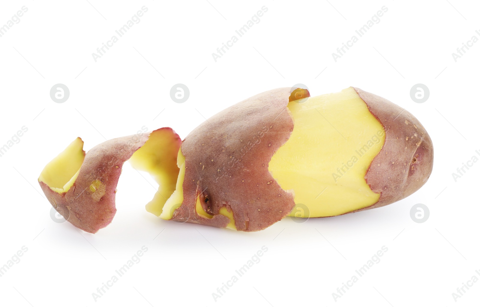 Raw red potato with peel isolated on white Photo of Raw red potato with peel isolated on white