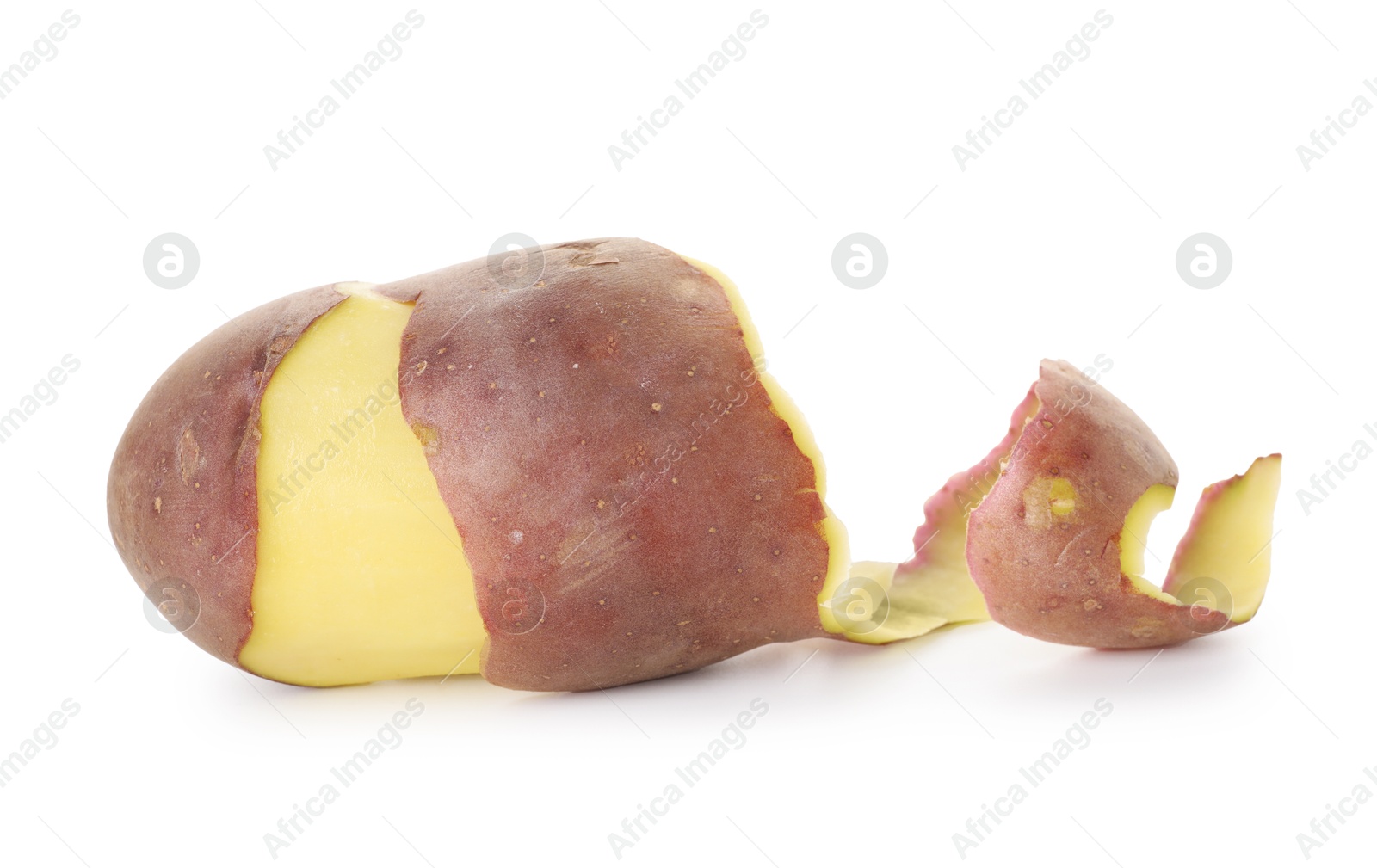 Raw red potato with peel isolated on white Photo of Raw red potato with peel isolated on white