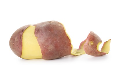 Photo of Raw red potato with peel isolated on white