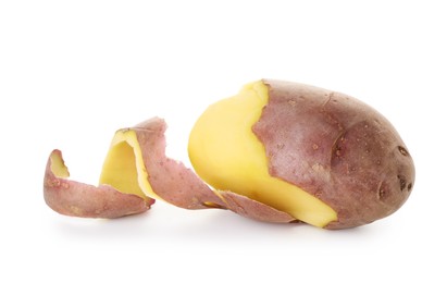 Photo of Raw red potato with peel isolated on white
