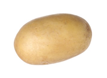 Photo of One whole ripe potato isolated on white