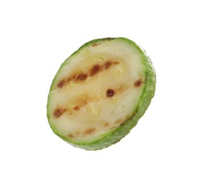 Photo of Delicious grilled courgette slice isolated on white