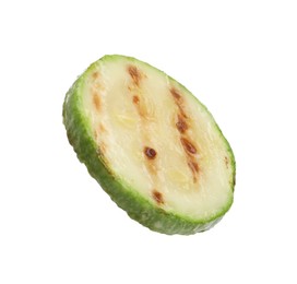 Photo of Delicious grilled courgette slice isolated on white