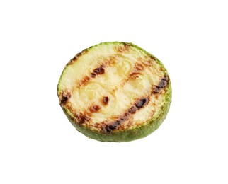 Photo of Delicious grilled courgette slice isolated on white