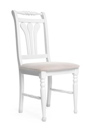 Photo of One stylish chair isolated on white. Used stuff