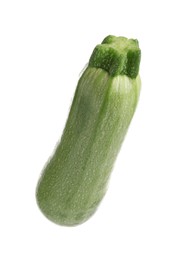 Photo of One fresh ripe zucchini isolated on white