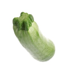 Photo of One fresh ripe zucchini isolated on white