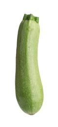 Photo of One fresh ripe zucchini isolated on white