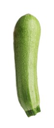 Photo of One fresh ripe zucchini isolated on white