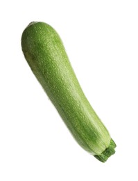 Photo of One fresh ripe zucchini isolated on white