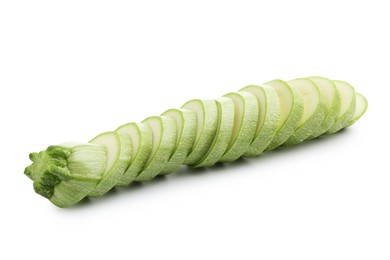 Photo of Slices of fresh zucchini isolated on white