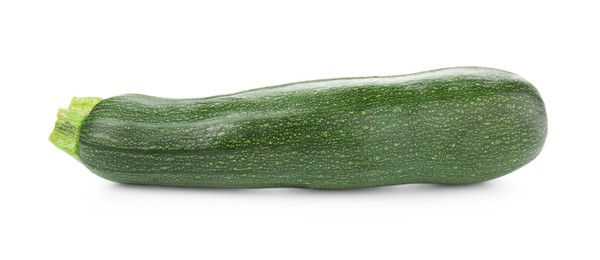 Photo of One fresh ripe zucchini isolated on white