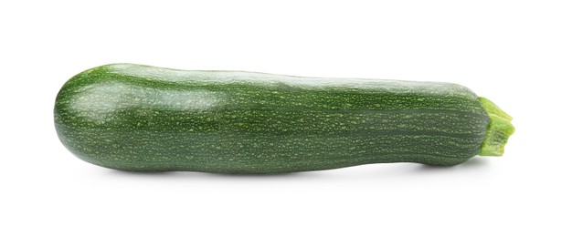 Photo of One fresh ripe zucchini isolated on white
