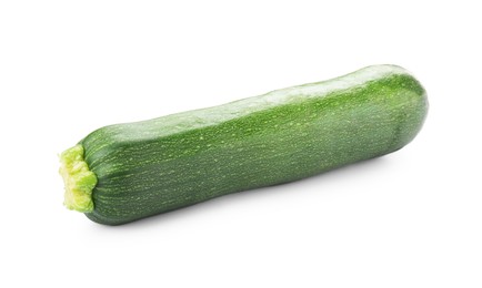 Photo of One fresh ripe zucchini isolated on white