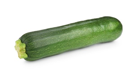 Photo of One fresh ripe zucchini isolated on white