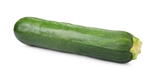 Photo of One fresh ripe zucchini isolated on white