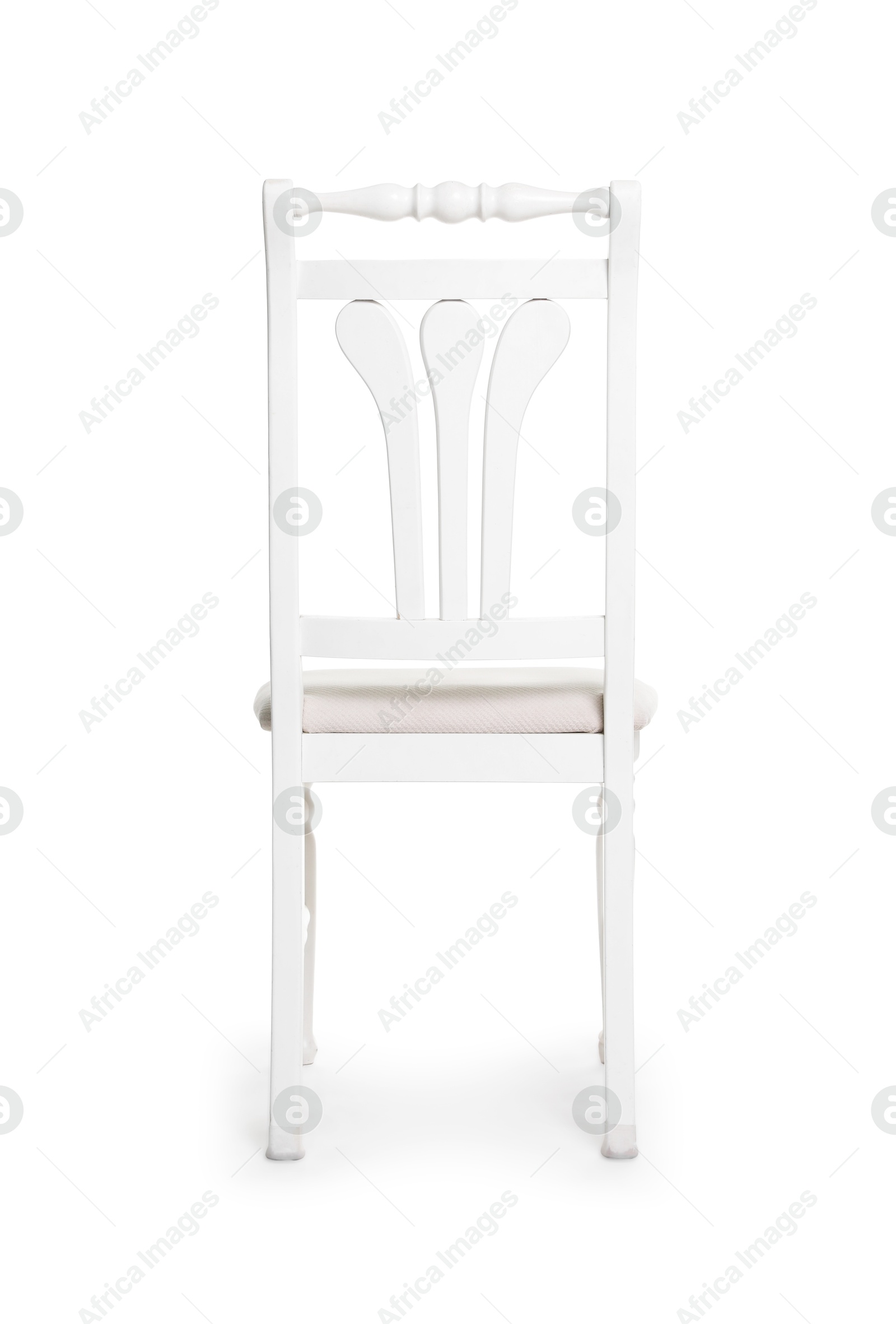 One stylish chair isolated on white. Used stuff Photo of One stylish chair isolated on white. Used stuff