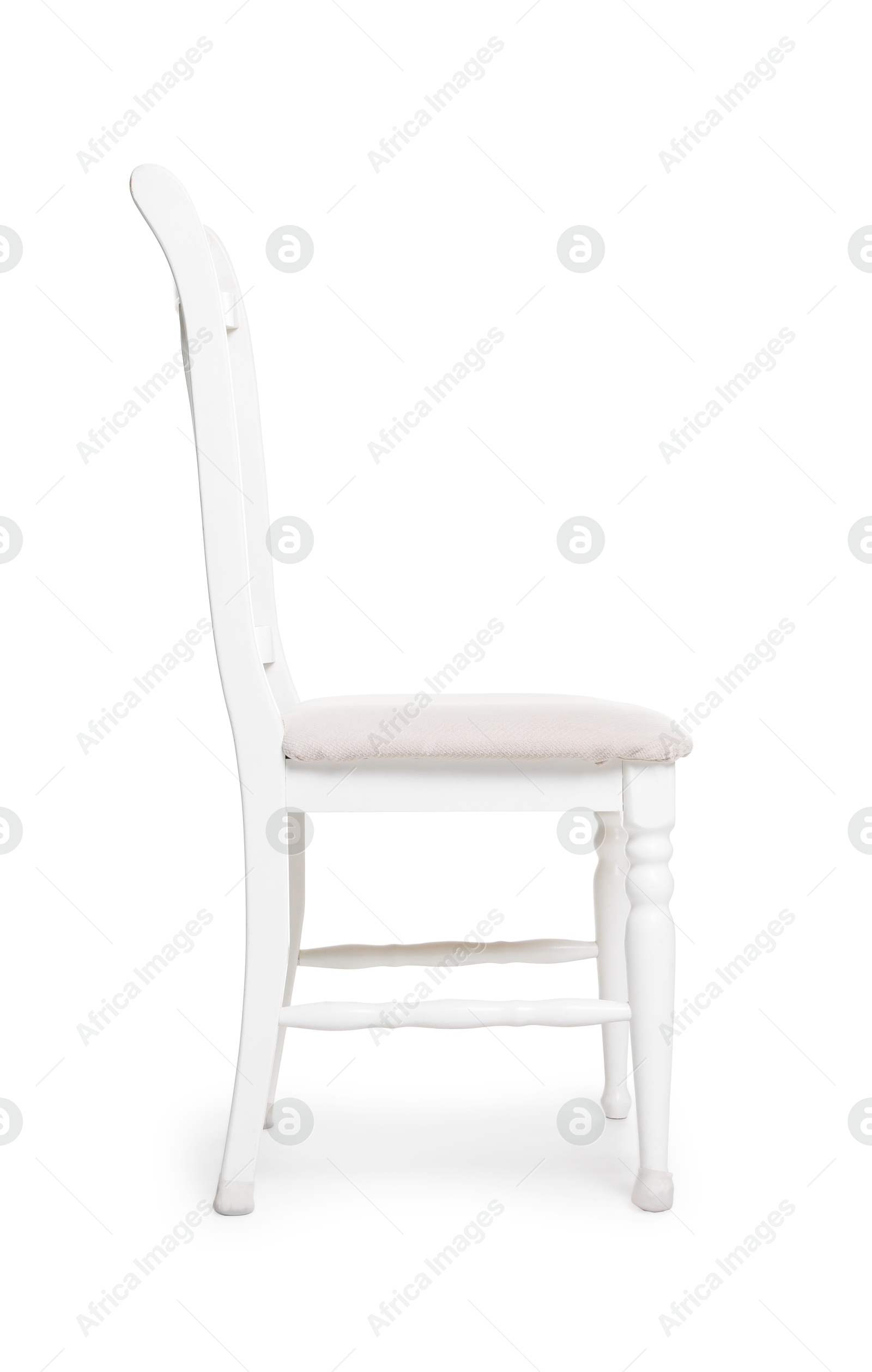One stylish chair isolated on white. Used stuff Photo of One stylish chair isolated on white. Used stuff