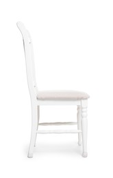Photo of One stylish chair isolated on white. Used stuff