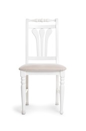 Photo of One stylish chair isolated on white. Used stuff