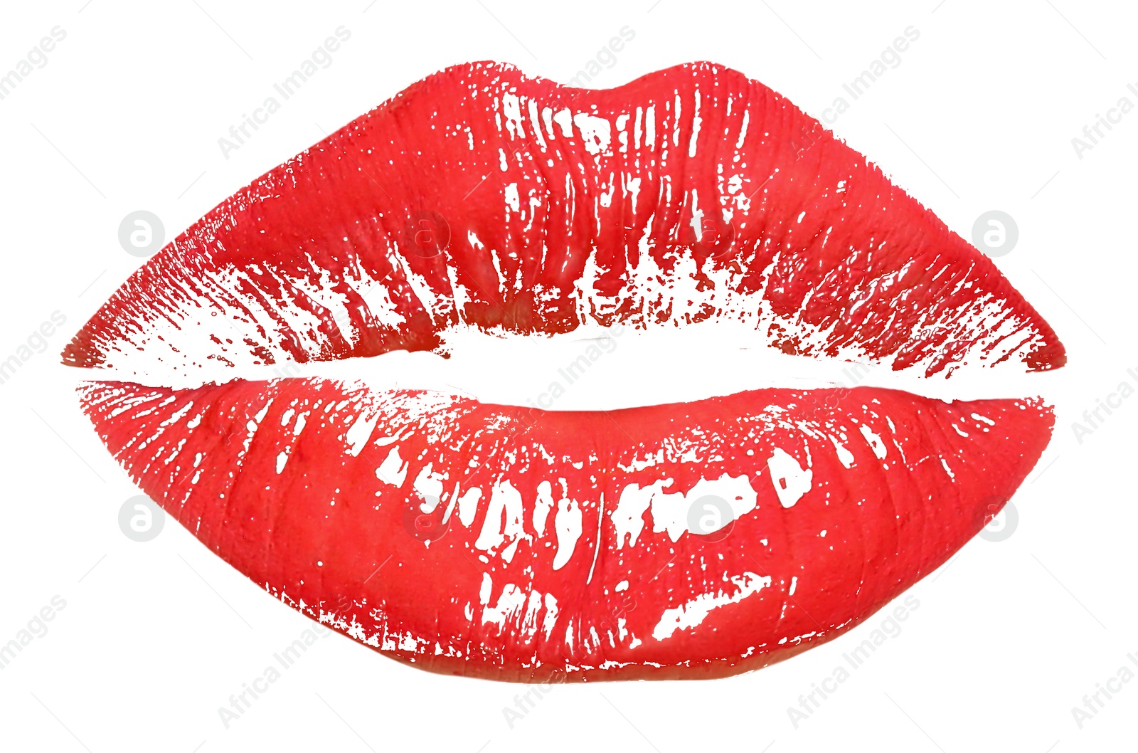 Red lipstick kiss mark on white background Image of Red lipstick kiss mark on white background