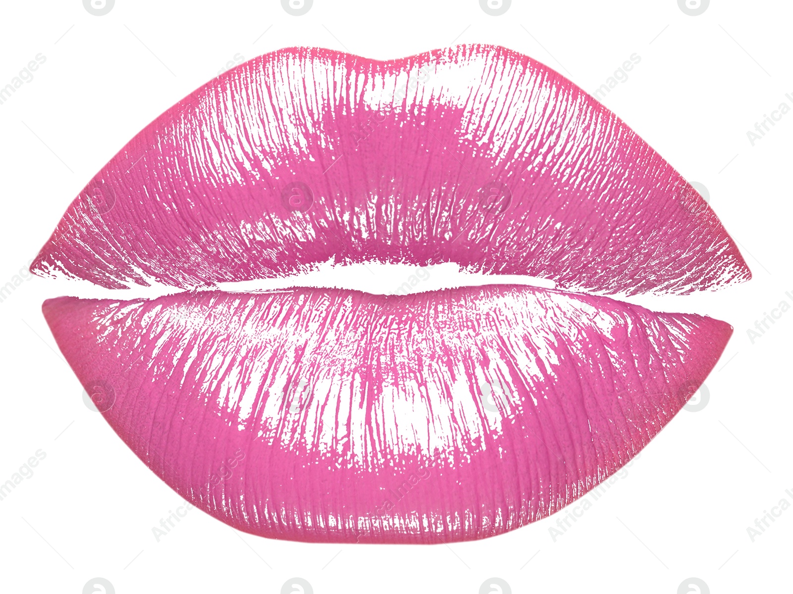 Pink lipstick kiss mark on white background Image of Pink lipstick kiss mark on white background