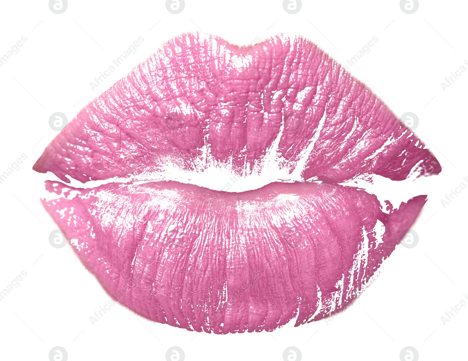 Pink lipstick kiss mark on white background Image of Pink lipstick kiss mark on white background