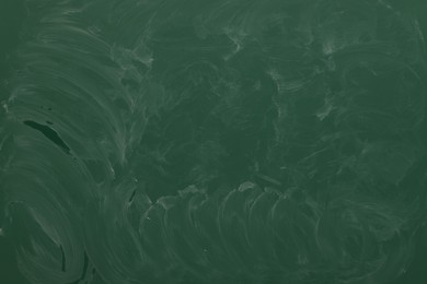 Photo of Dirty green chalkboard as background. School equipment