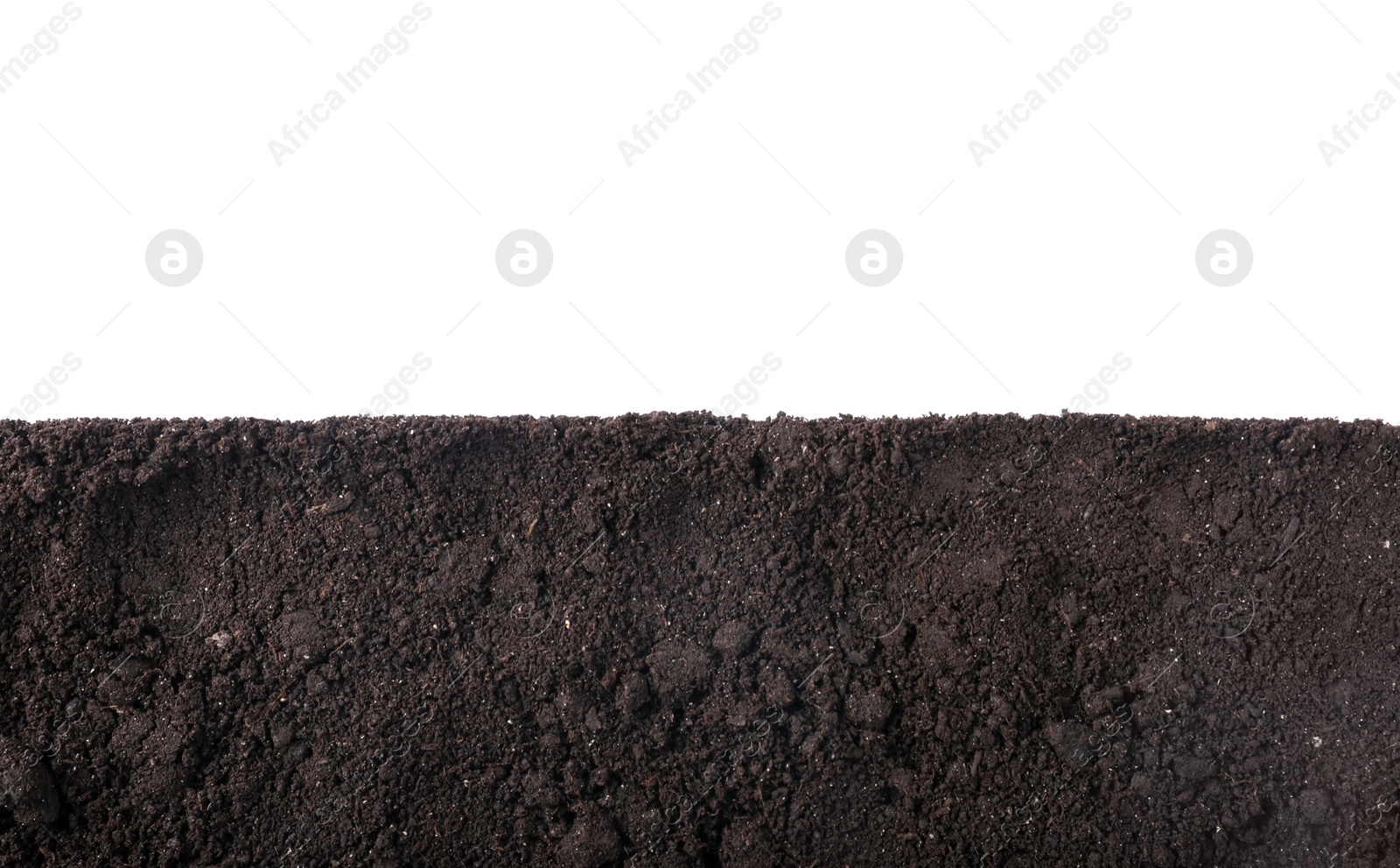 Fresh soil isolated on white, top view Photo of Fresh soil isolated on white, top view