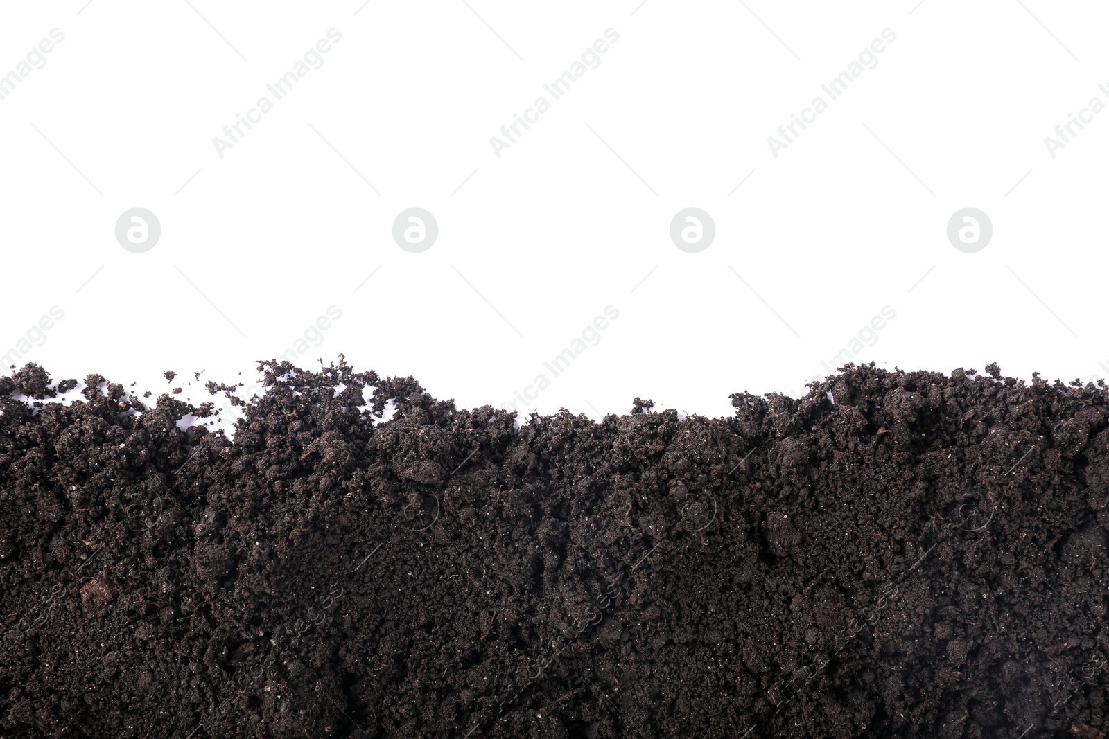 Fresh soil isolated on white, top view Photo of Fresh soil isolated on white, top view