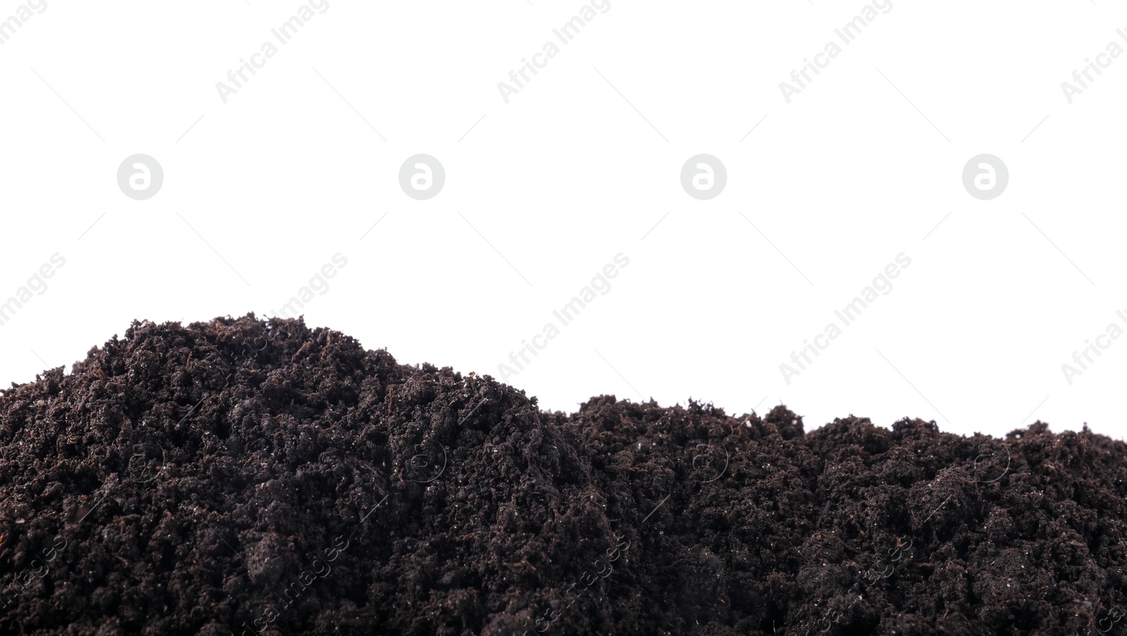 Pile of fresh soil isolated on white Photo of Pile of fresh soil isolated on white
