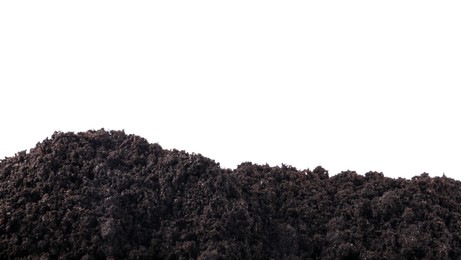 Photo of Pile of fresh soil isolated on white