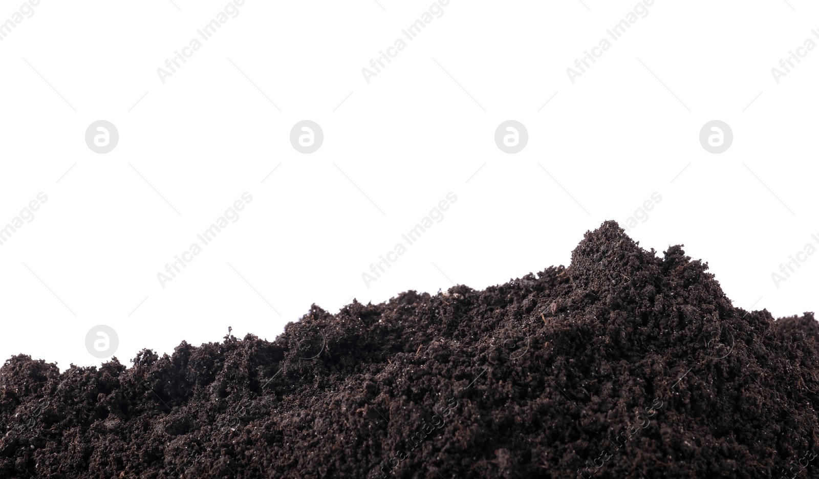 Pile of fresh soil isolated on white Photo of Pile of fresh soil isolated on white