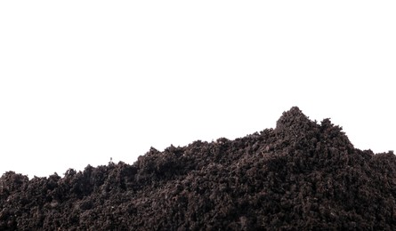 Photo of Pile of fresh soil isolated on white