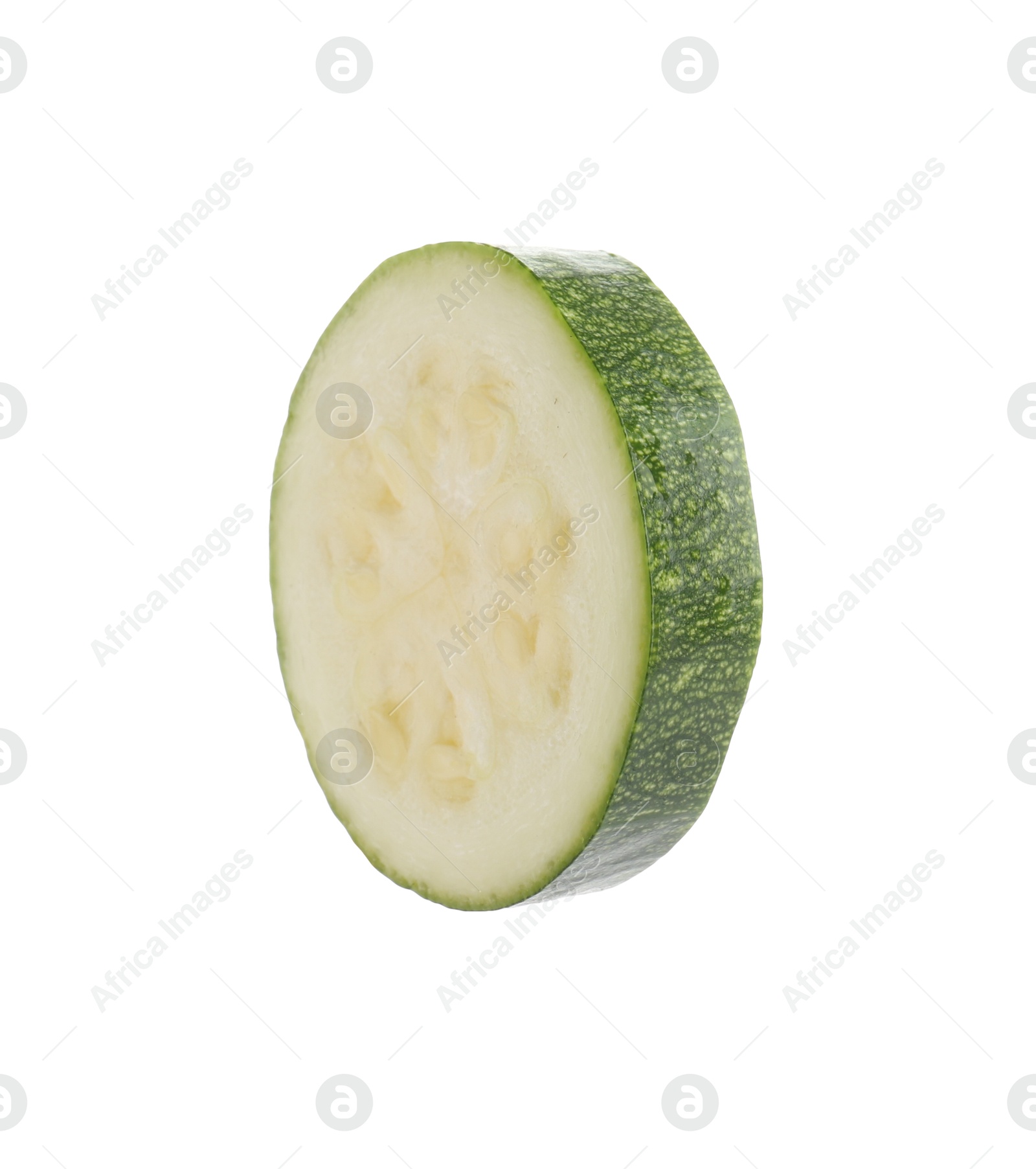 Piece of fresh zucchini isolated on white Photo of Piece of fresh zucchini isolated on white