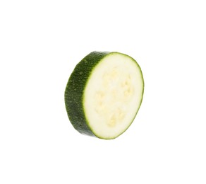 Photo of Piece of fresh zucchini isolated on white