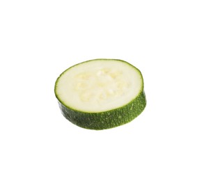 Photo of Piece of fresh zucchini isolated on white