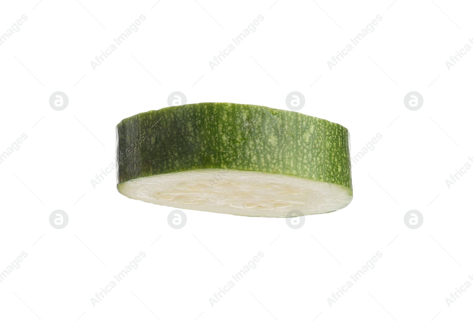 Photo of Piece of fresh zucchini isolated on white