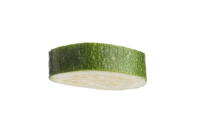 Photo of Piece of fresh zucchini isolated on white