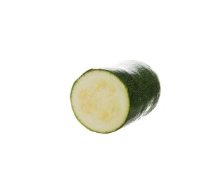 Photo of Piece of fresh zucchini isolated on white