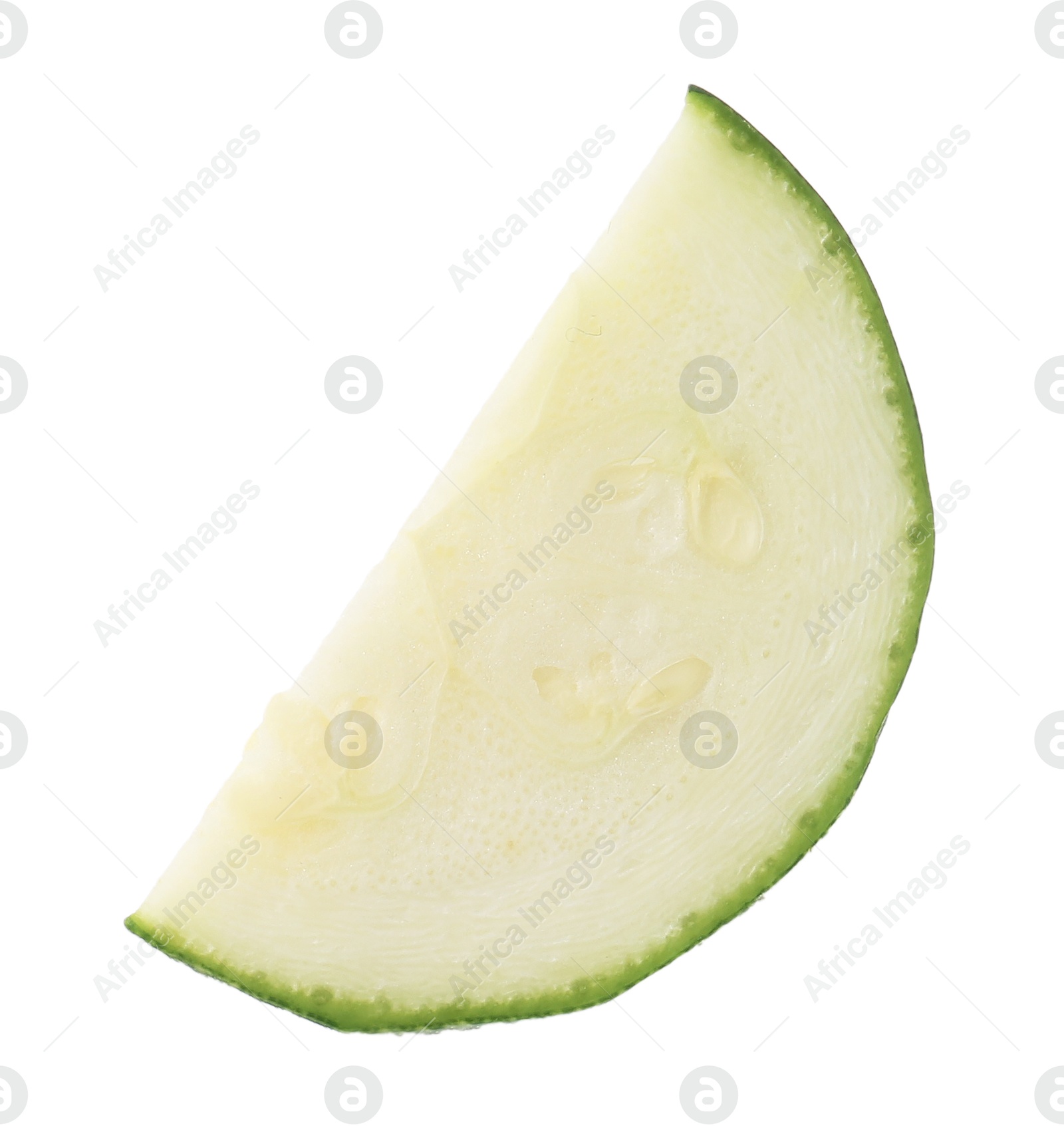 Piece of fresh zucchini isolated on white Photo of Piece of fresh zucchini isolated on white
