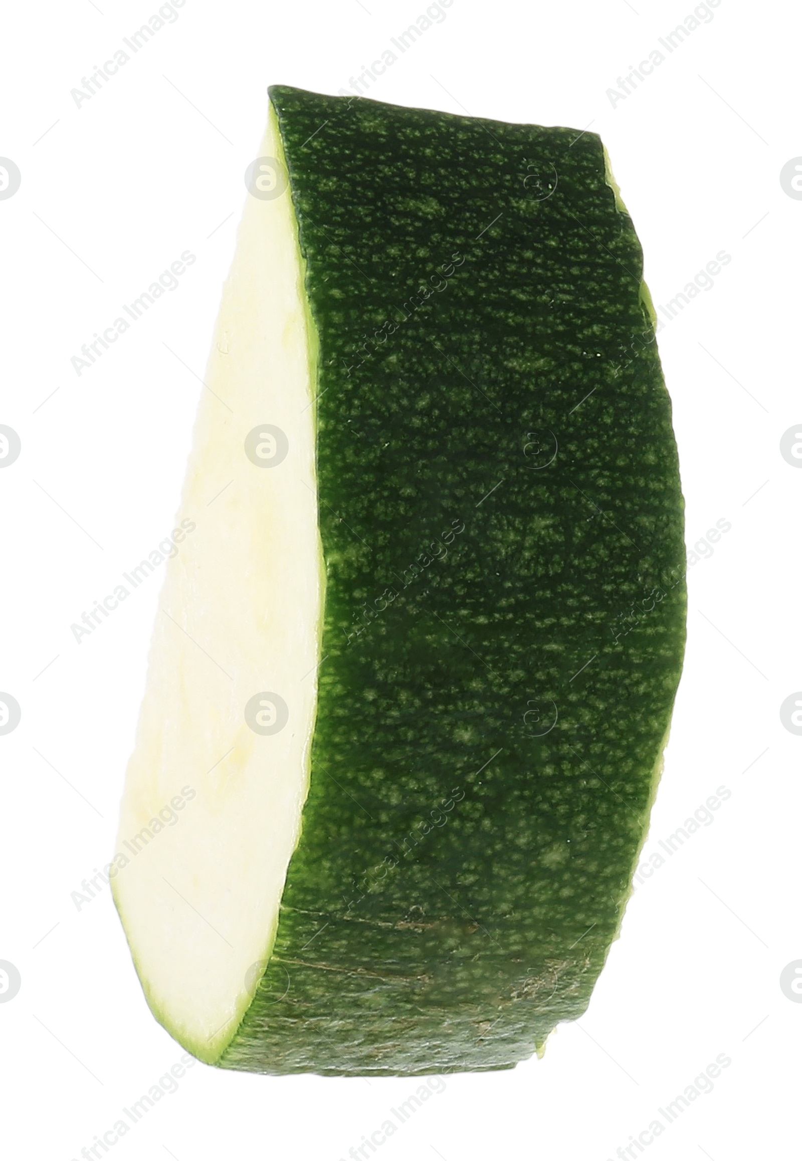 Piece of fresh zucchini isolated on white Photo of Piece of fresh zucchini isolated on white