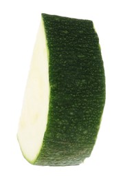 Photo of Piece of fresh zucchini isolated on white