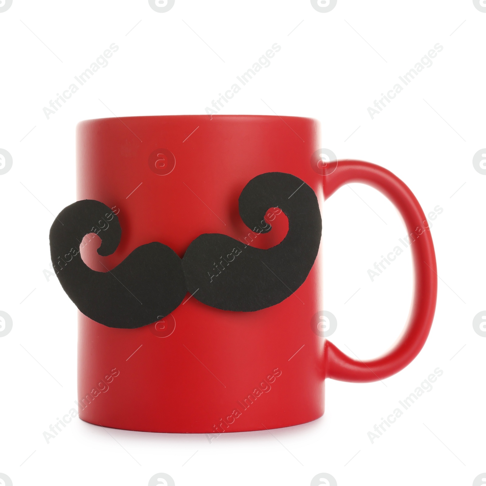 Happy Father's Day. Cup with mustache isolated on white Photo of Happy Father's Day. Cup with mustache isolated on white