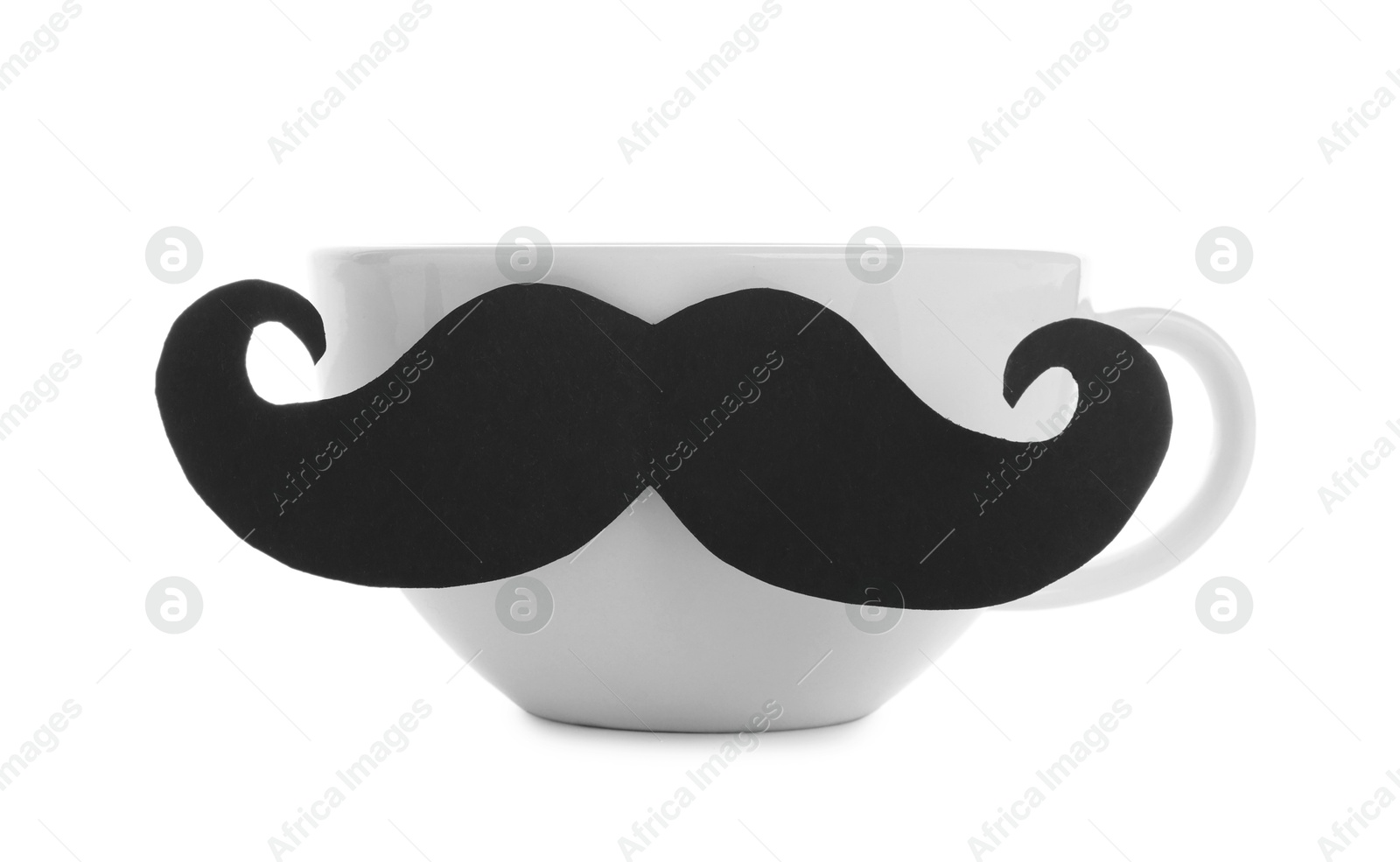 Happy Father's Day. Cup with mustache isolated on white Photo of Happy Father's Day. Cup with mustache isolated on white
