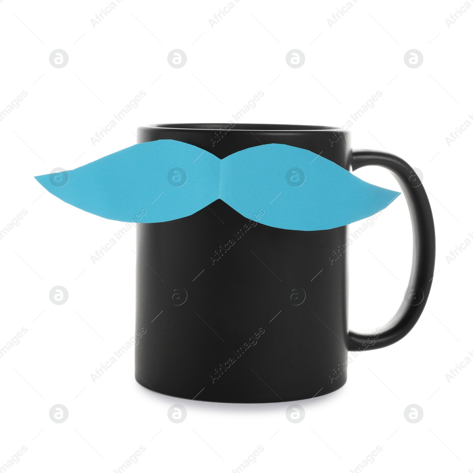 Happy Father's Day. Cup with mustache isolated on white Photo of Happy Father's Day. Cup with mustache isolated on white