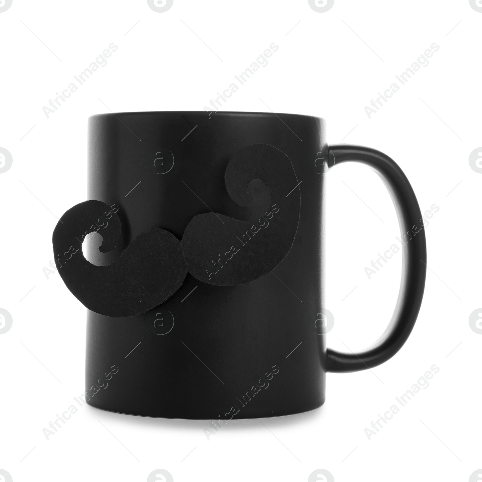 Happy Father's Day. Cup with mustache isolated on white Photo of Happy Father's Day. Cup with mustache isolated on white