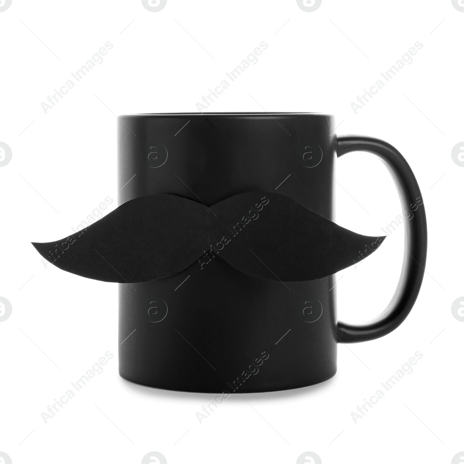 Happy Father's Day. Cup with mustache isolated on white Photo of Happy Father's Day. Cup with mustache isolated on white